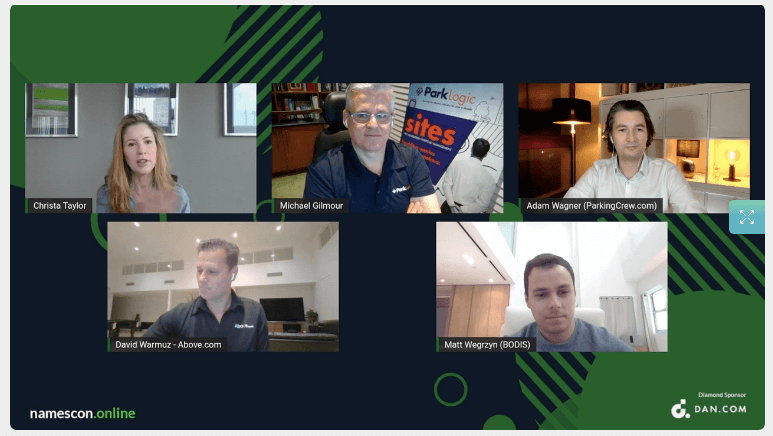 Screen capture of 'Future of Domain Monetization' session