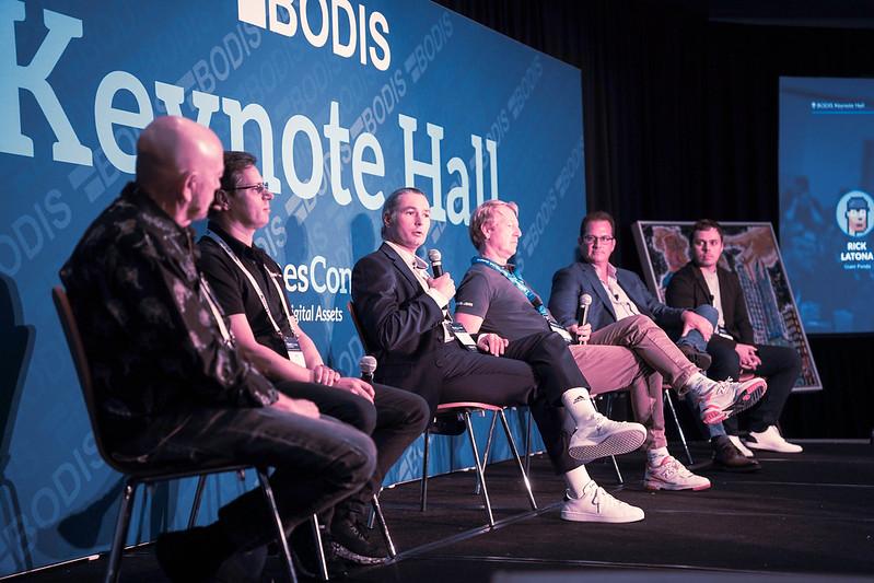 Group of people talking on the stage